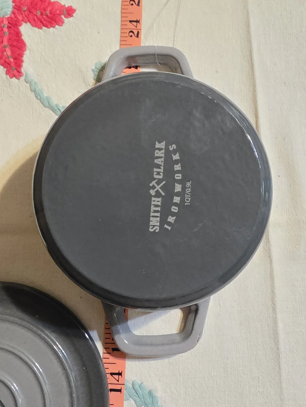 Gray Enameled Cast Iron 1 Qt Dutch Oven